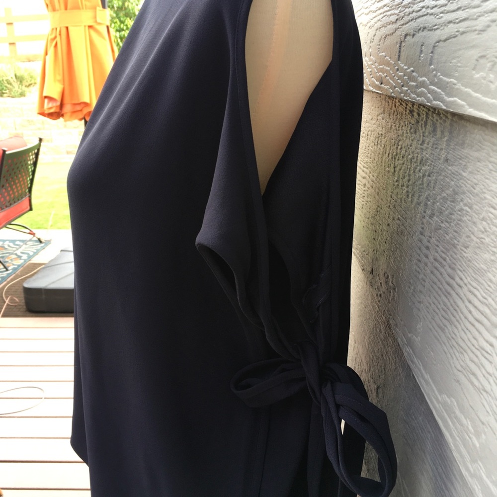 Helmut Lang black asymmetrical draped top - Picture 2 of 6